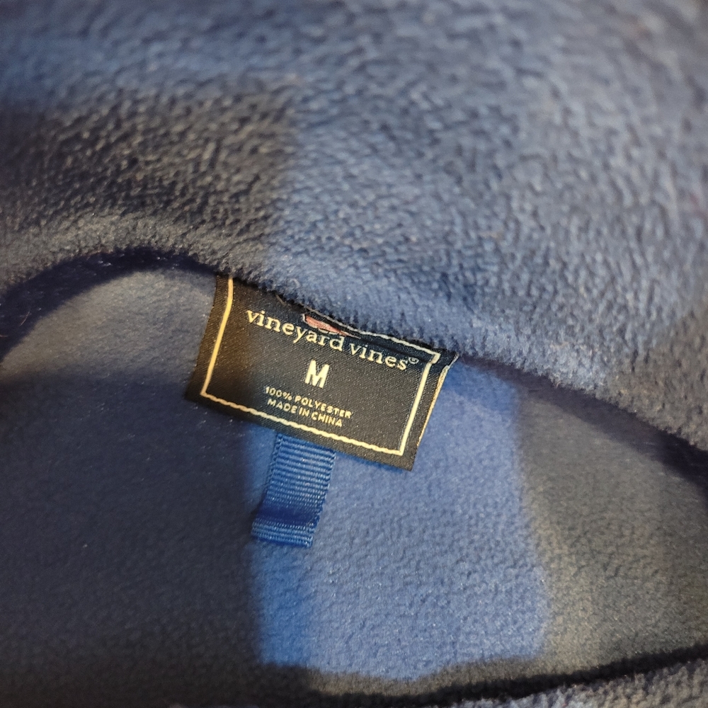 Vineyard Vines Blue‎ 1/4 Zip Fleece Top, Size M - Picture 4 of 8